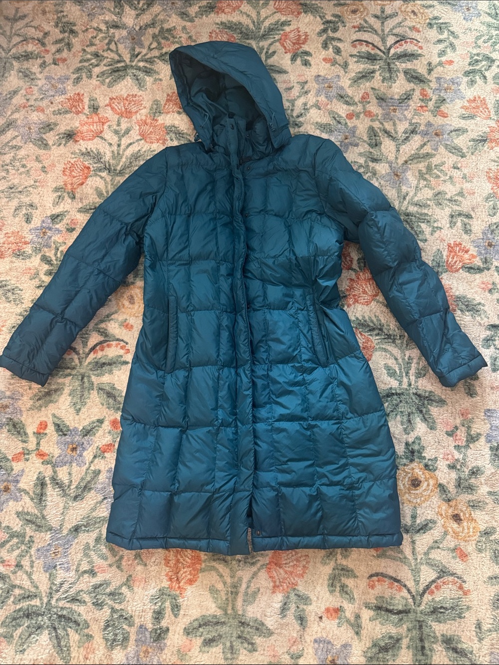 The North Face Teal Long Puffer Coat